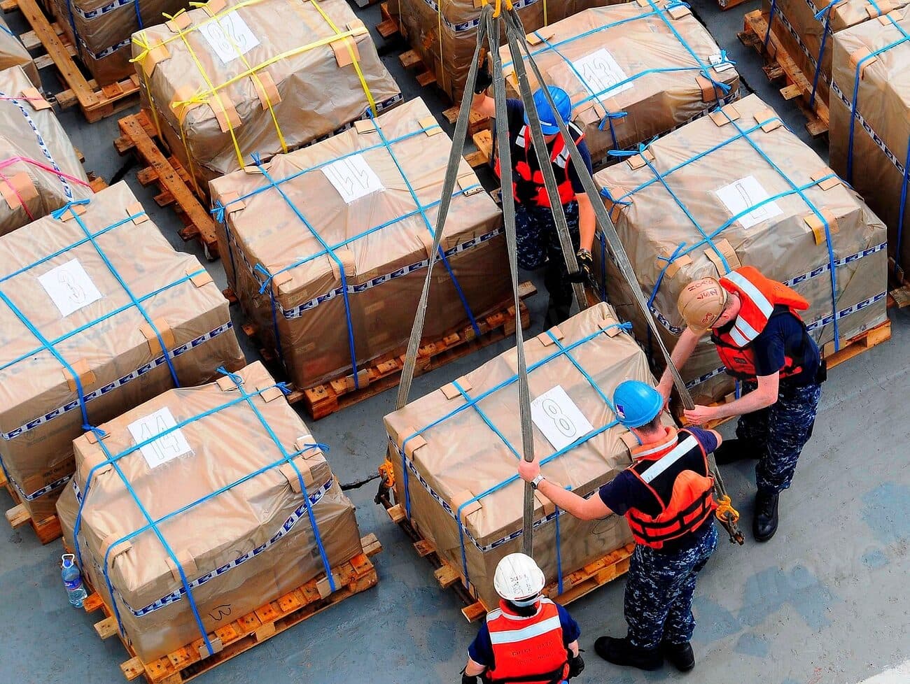 Palletised orders prepared for dispatch